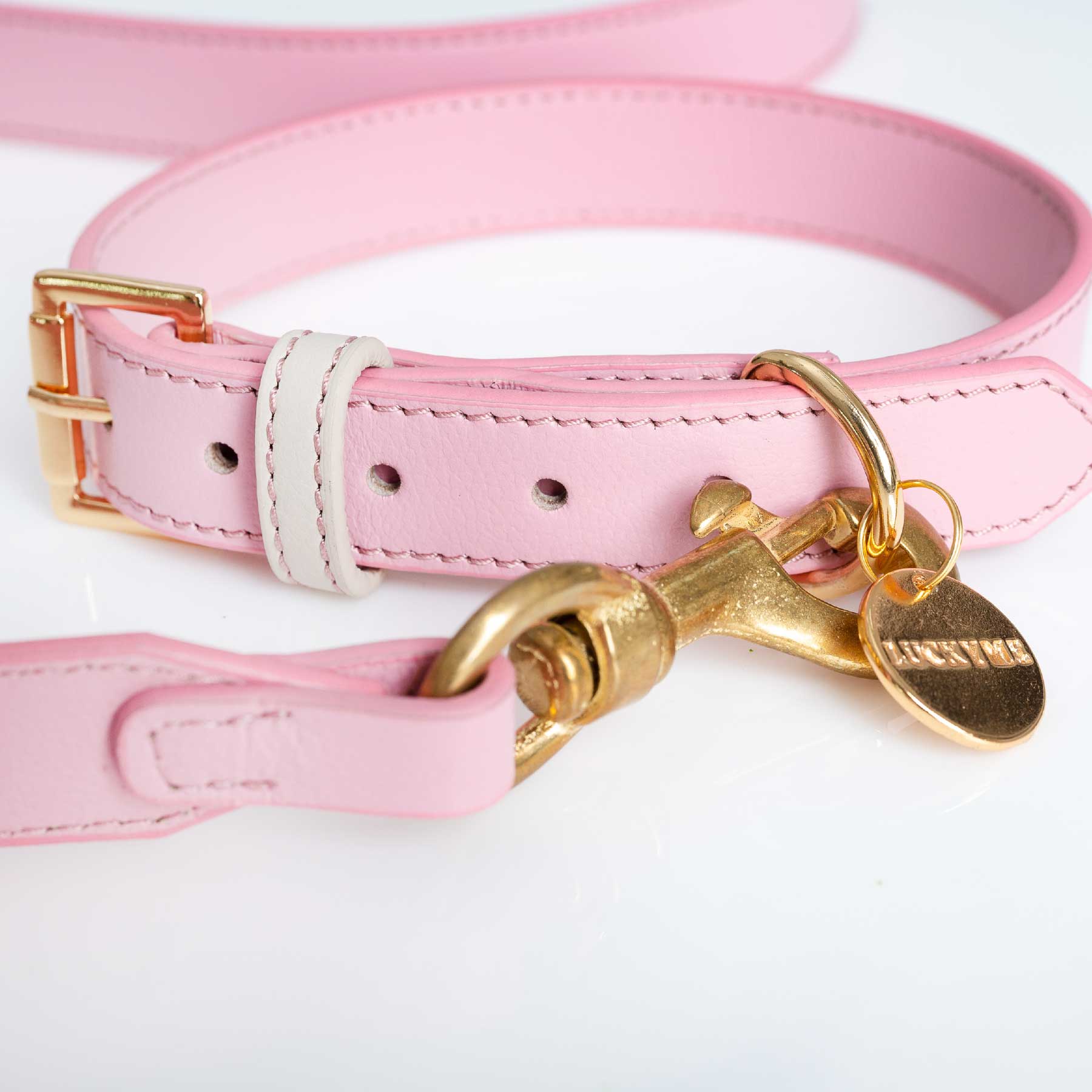 SET COLLAR PINKBLUSH/CREAM + CORREA PINKBLUSH/CREAM