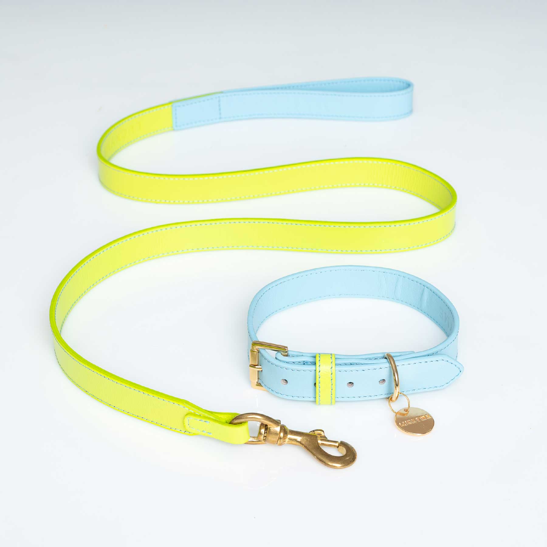 SET COLLAR BABYBLUE/LEMON + CORREA LEMON/BABYBLUE