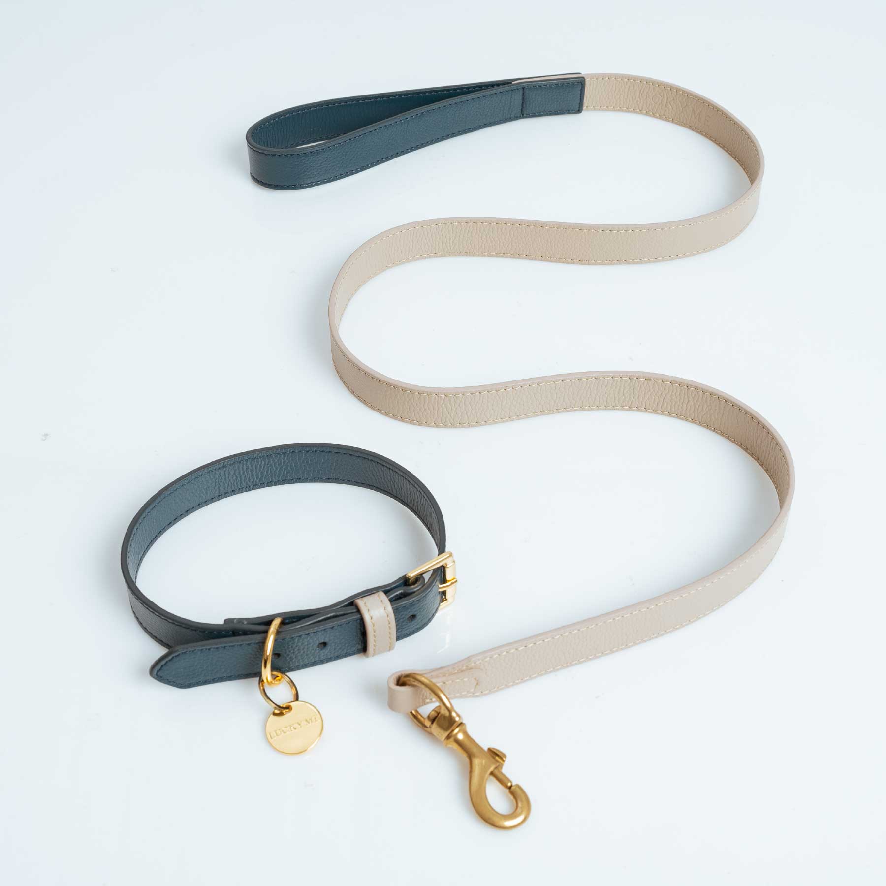 SET COLLAR NAVY/TAUPE + CORREA TAUPE/ NAVY