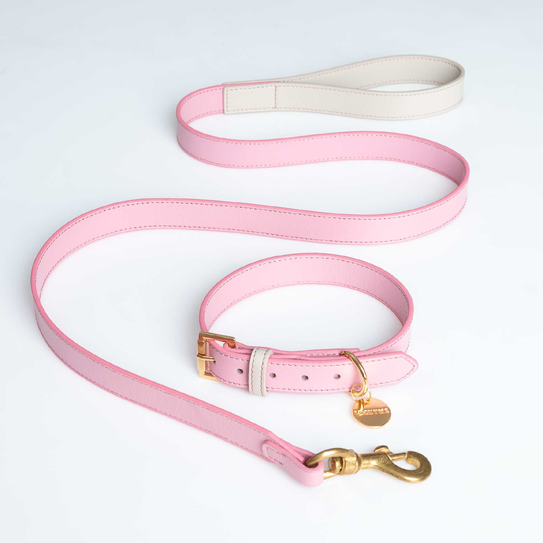 SET COLLAR PINKBLUSH/CREAM + CORREA PINKBLUSH/CREAM